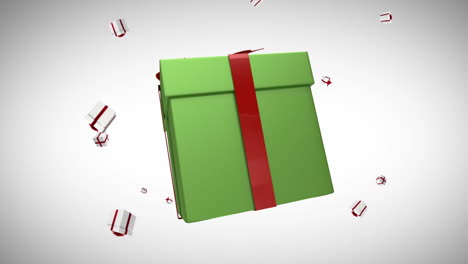 regalos que caen sobre un fondo blanco