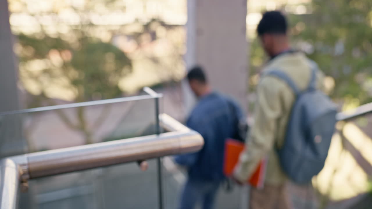 College students on stairs