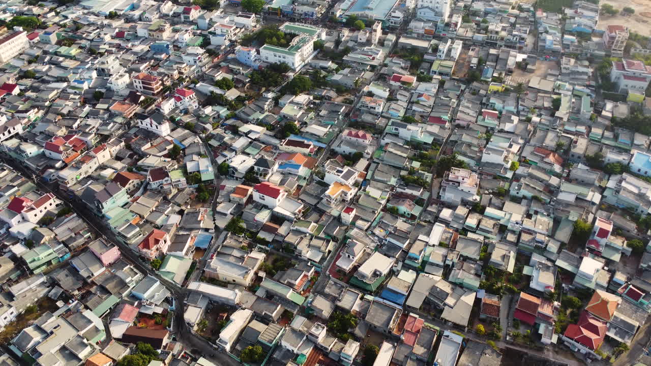 베트남 빈투언성 해안 어촌 무이네의 공중 전망