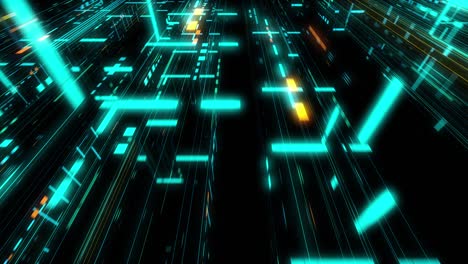 ai artificial intelligence and ml machine learning abstract concept, cpu gpu computing core with information streams. data deep learning computer machine. seamless loop, 3d render g