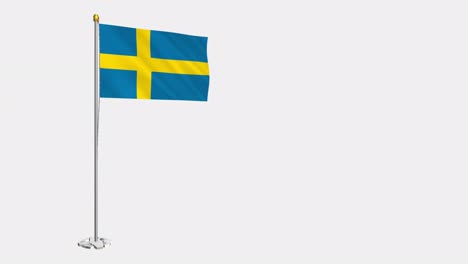 loop video of swedenflag  fluttering in the wind, slow motion video of 4k , with alpha channel