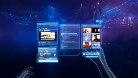 futuristic holographic interface with augmented reality