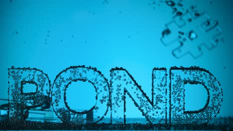 word pond underwater in oxygen bubbles on blue background word pond underwater in oxygen bubbles on blue background