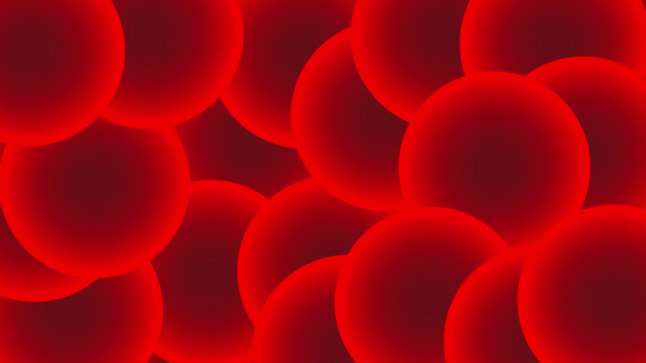 Sfere rosse in movimento