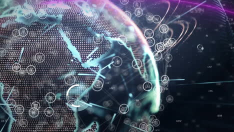 animation of network of connections over globe