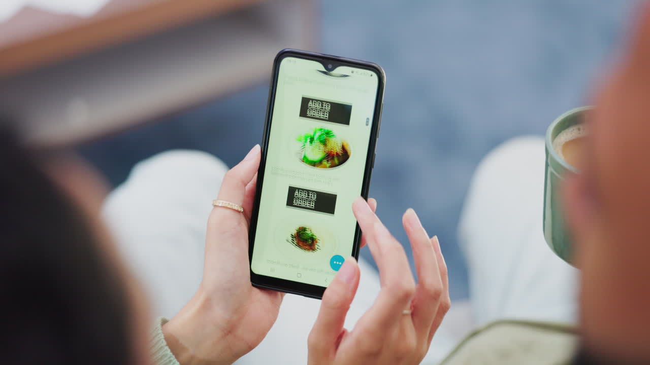 전화 화면, 음식 배달