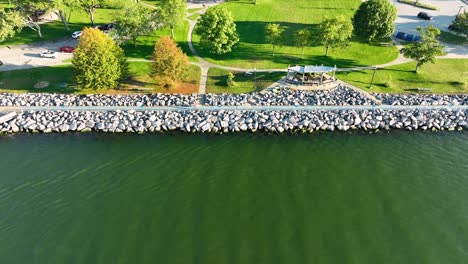 panning and tilting over the muskegon lake channel