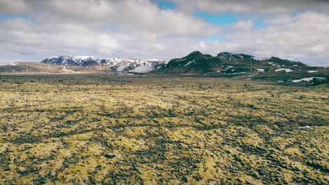 flying over icelandic landscape