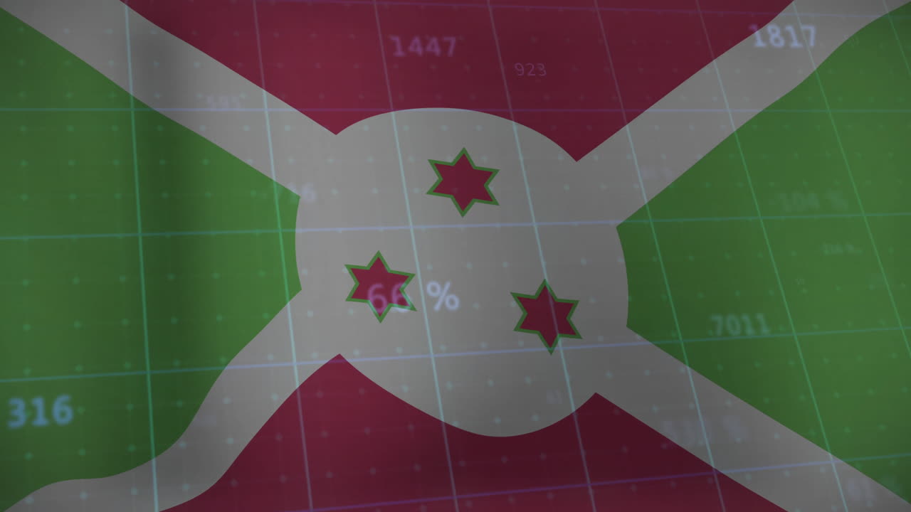 부룬디 발과 데이터 프로세싱 애니메이션 금융 통계