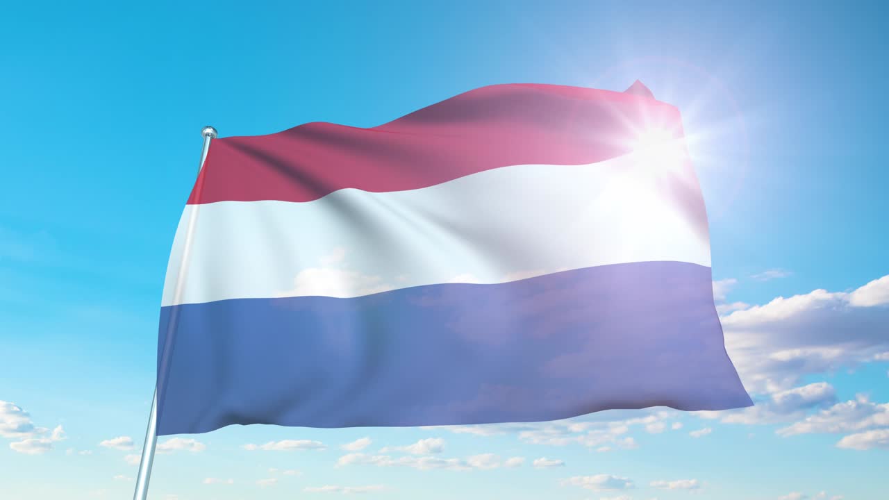 구름이 가득한 하늘을 배경으로 천 구조로 된 네덜란드의 발 (loopable)