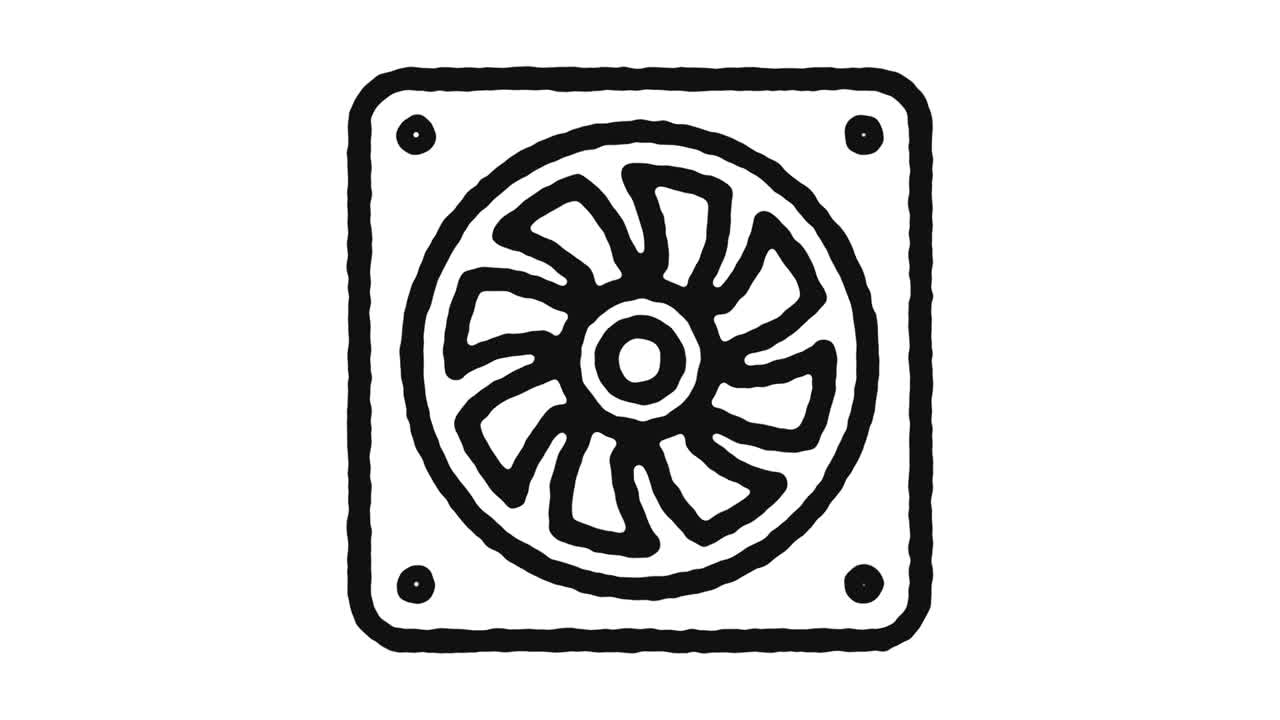 анимация икона охлаждающего вентилятора и альфа-канал