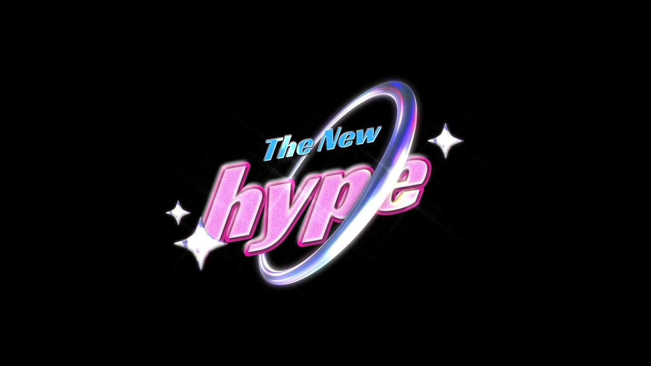 Animeret titel 'Den Nye Hype' med retro Y2K-æstetik