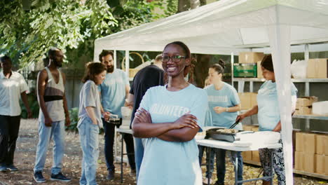 Black-Woman-Attends-Hunger-Relief-Event