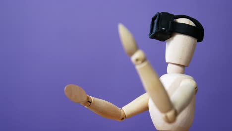 business figurine using virtual headset reality