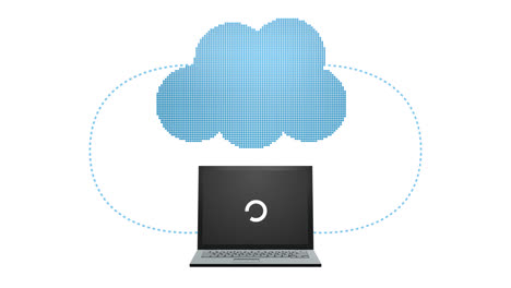 Computación-En-La-Nube.-La-Animación-Presenta-Cuadernos-Que-Transfieren-Datos-A-La-Nube.-Los-Archivos-Se-Cargan-Utilizando-Una-Infraestructura-De-Red-Con-Mucho-Espacio-De-Almacenamiento-Y-Una-Estructura-Avanzada-De-La-Base-De-Datos.