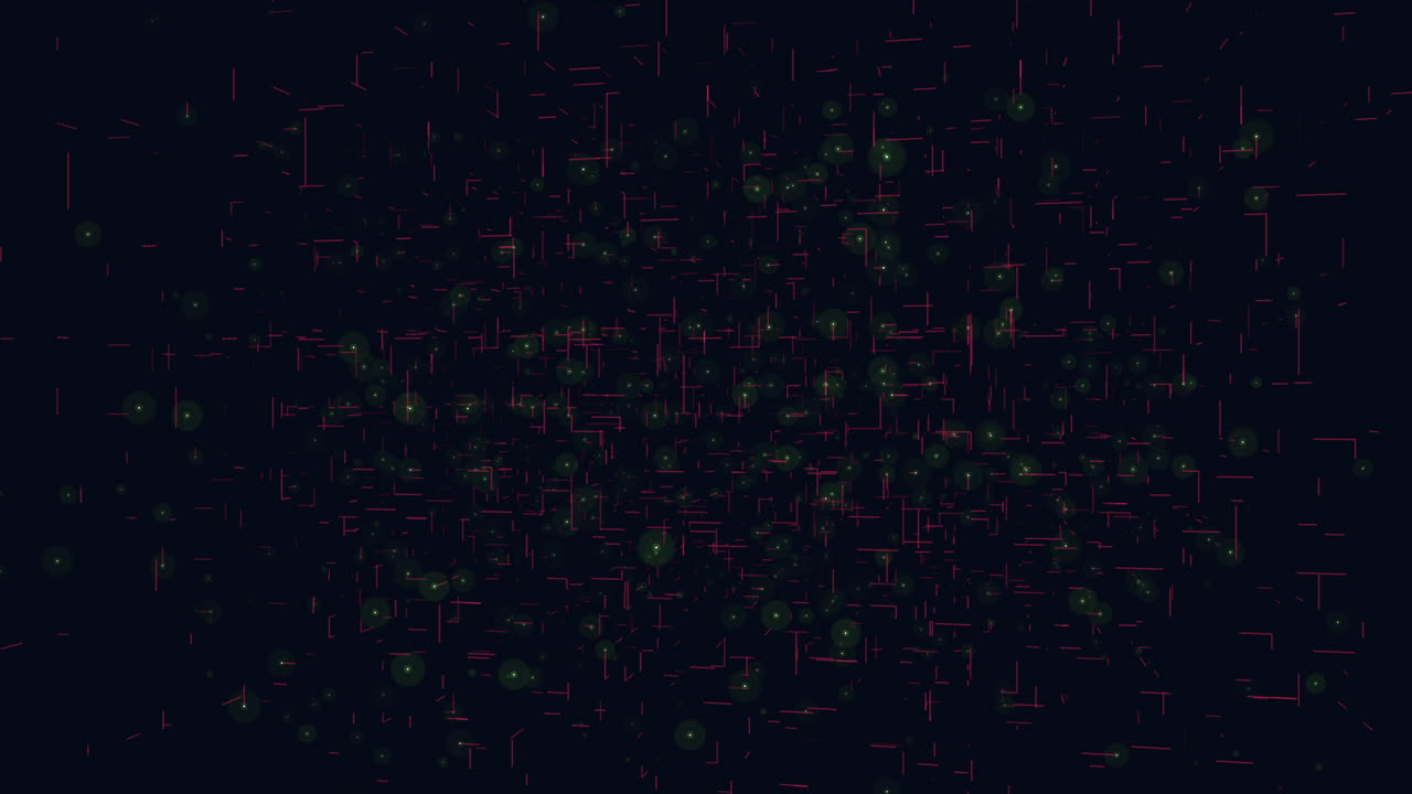 Grid of overlapping red and green squares on black background