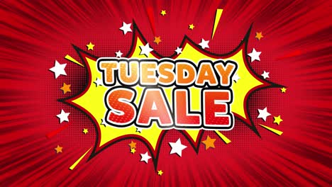 tuesday sale comic book style graphic design