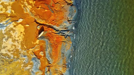 colorful textures on sandy terrain at mine site in huelva