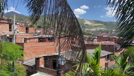 comuna 13 favelas made of bricks in medellin, colombia