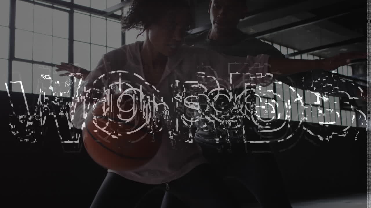 농구를 하는 남자 와 여자 에 대한 높은 점수 를 나타내는 단어 들 의 애니메이션