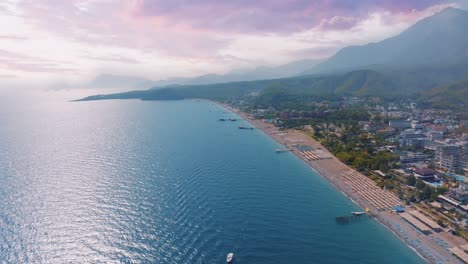 coastal resort town aerial view