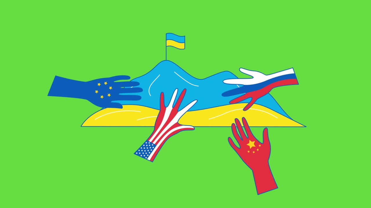 카 우크라이나 영토와 다른 국가의 손의 4k 비디오.