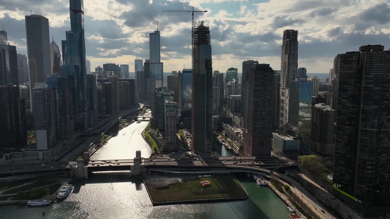 Panorâmica aérea do horizonte de Chicago