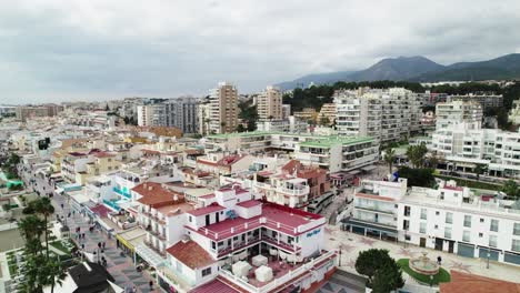 aerial view approaching la carihuela seaside resort town