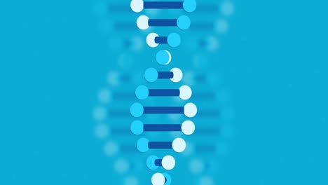 Animation-of-dna-strand-spinning-on-blue-background