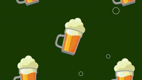 frascos de cerveza con patrón de espuma