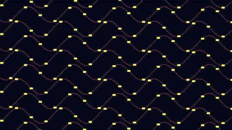 Futuristic and elegance waves pattern with neon glitters