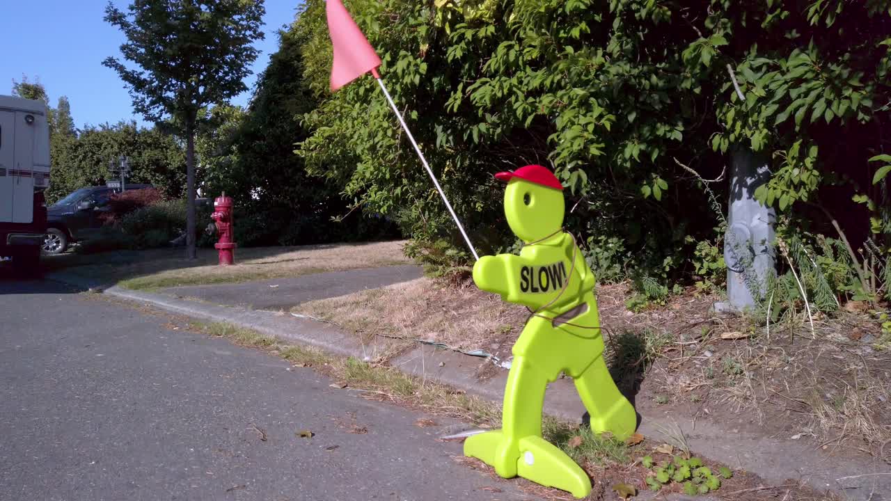 Giant turtle signage informing about the presence of street kids in the summer on Canada's West Coast. Victoria BC