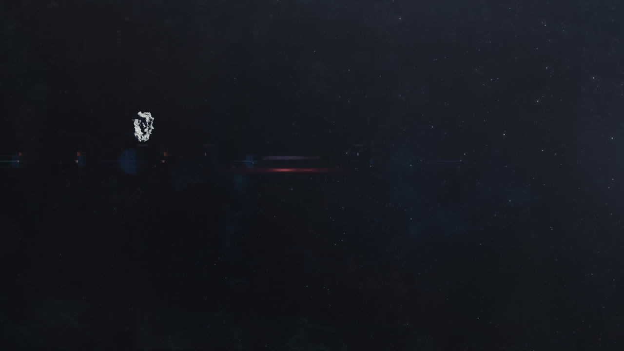 一颗小行星飞过太空的深处