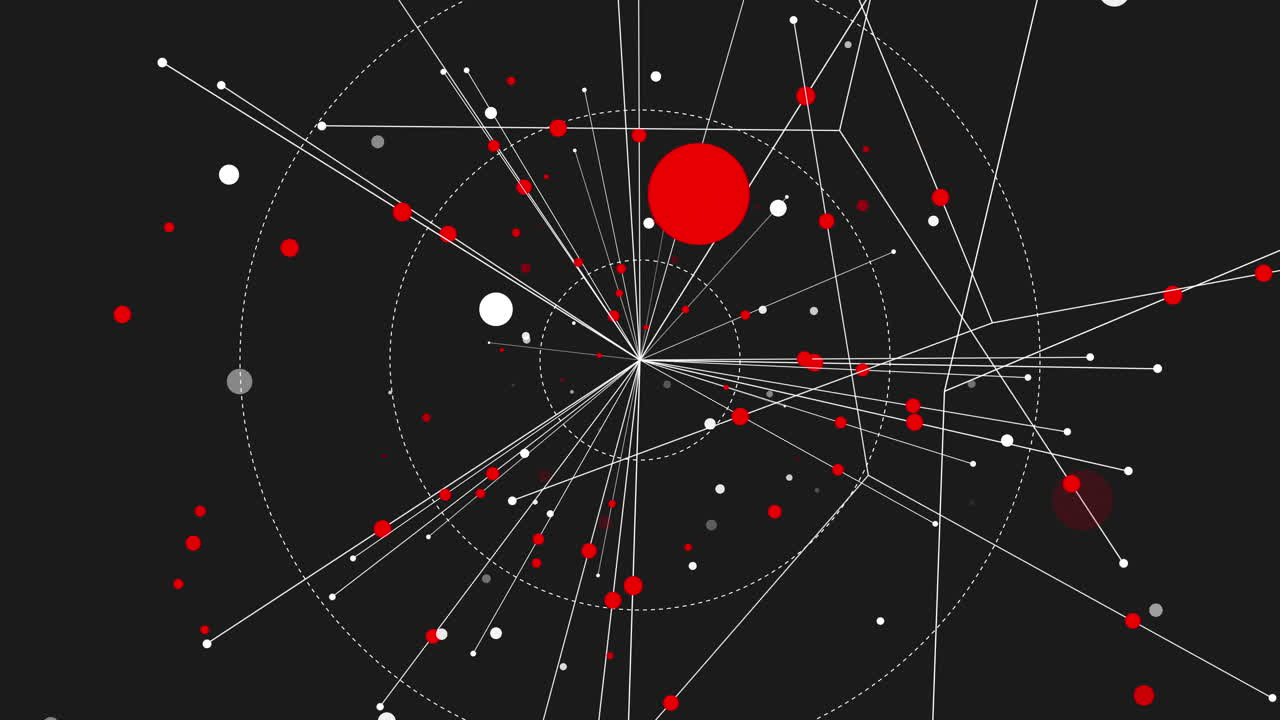 Abstract Digital Network Animation with Connecting Lines and Pulsating Dots