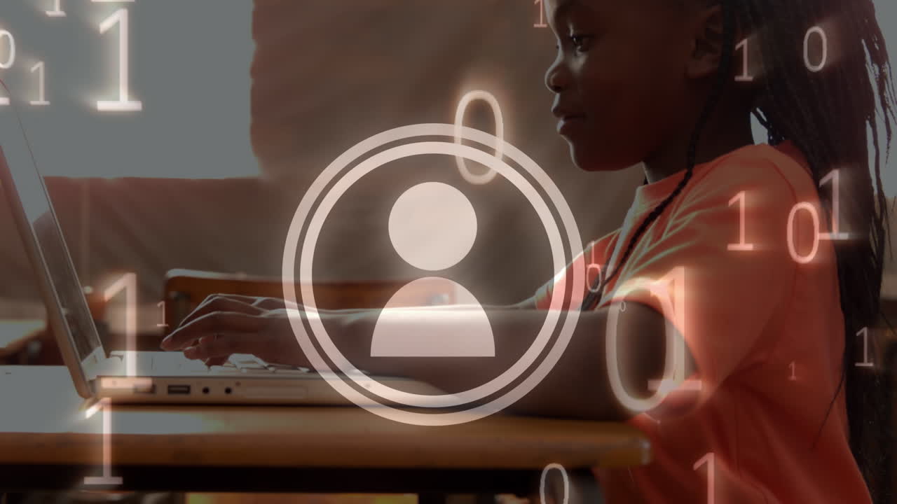 animación de escaneo de alcance sobre la gente de negocios en la oficina