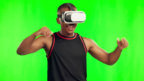 man wearing vr headset, excited