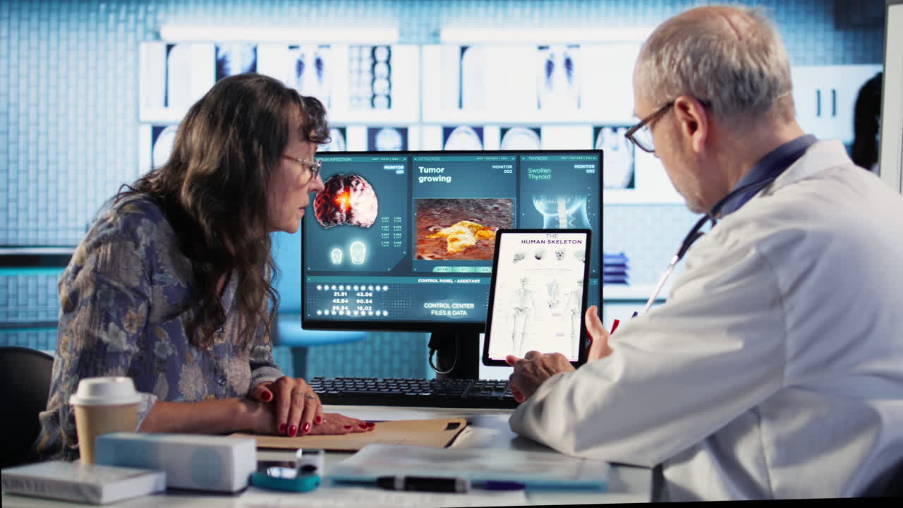 Vertical Video Healthcare professional sharing expertise and interpreting the MRI scans results