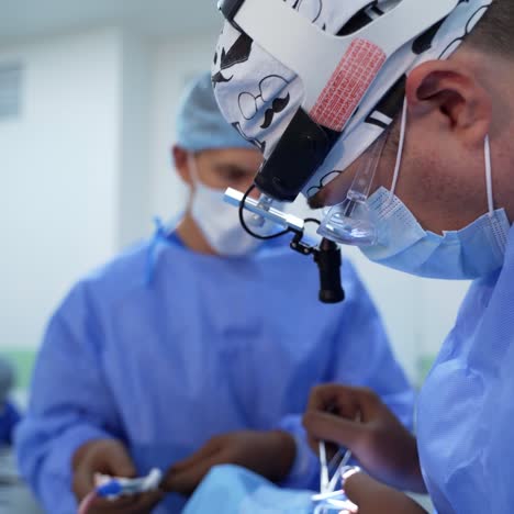 modern equipment in operating room. team surgeon at work in operating room. surgeon in operating room with surgery equipment