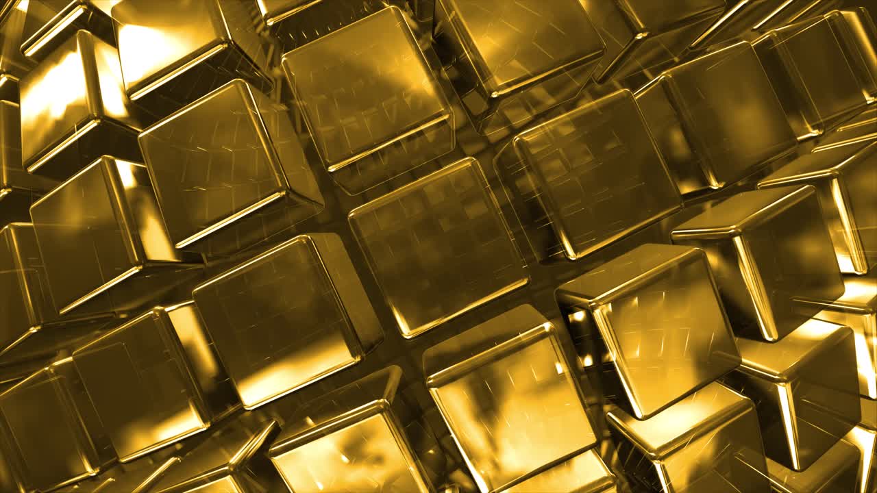 Golden Abstract Cube Pattern