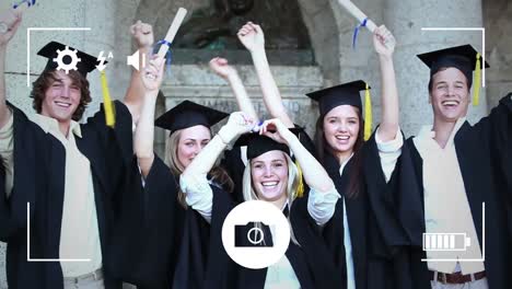 tomar fotos de los estudiantes que se gradúan con una cámara digital