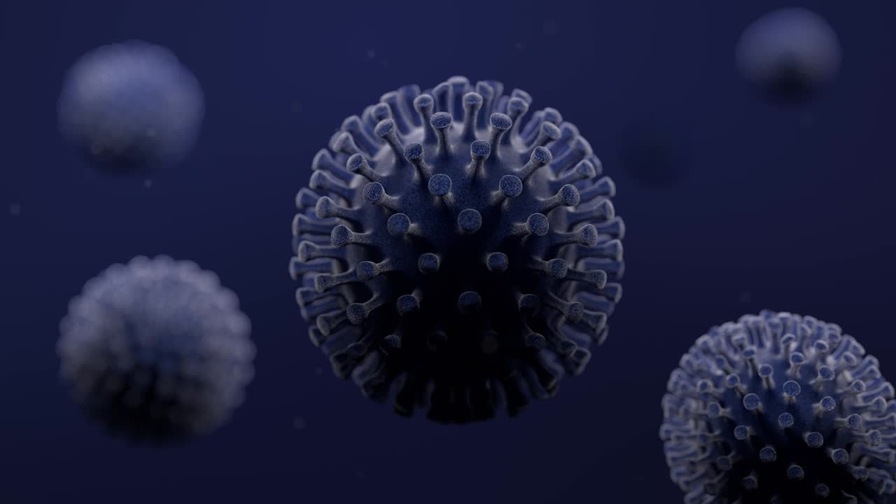 renderización en 3d de la microestructura del coronavirus
