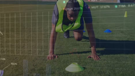 animación del procesamiento de datos sobre diversos jugadores de fútbol