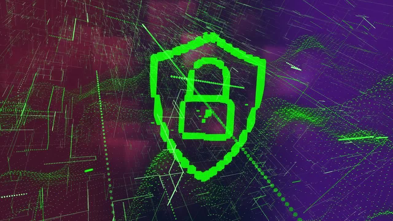 animación de un candado sobre un fondo oscuro