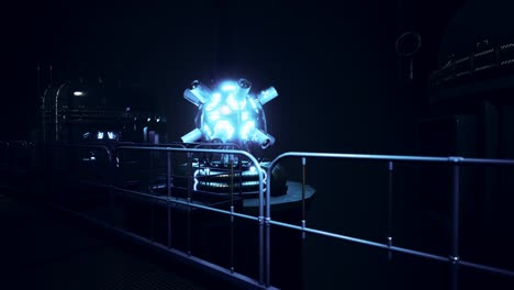 Futuristisches-Cyberpunk-Kraftwerk,-Thermonuklearer-Oder-Nuklearer-Reaktor