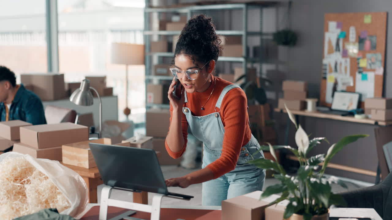 Entrepreneur working on her small business