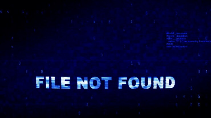 File not Found Text Digital Noise Twitch Glitch Distortion Effect Error Loop Animation.