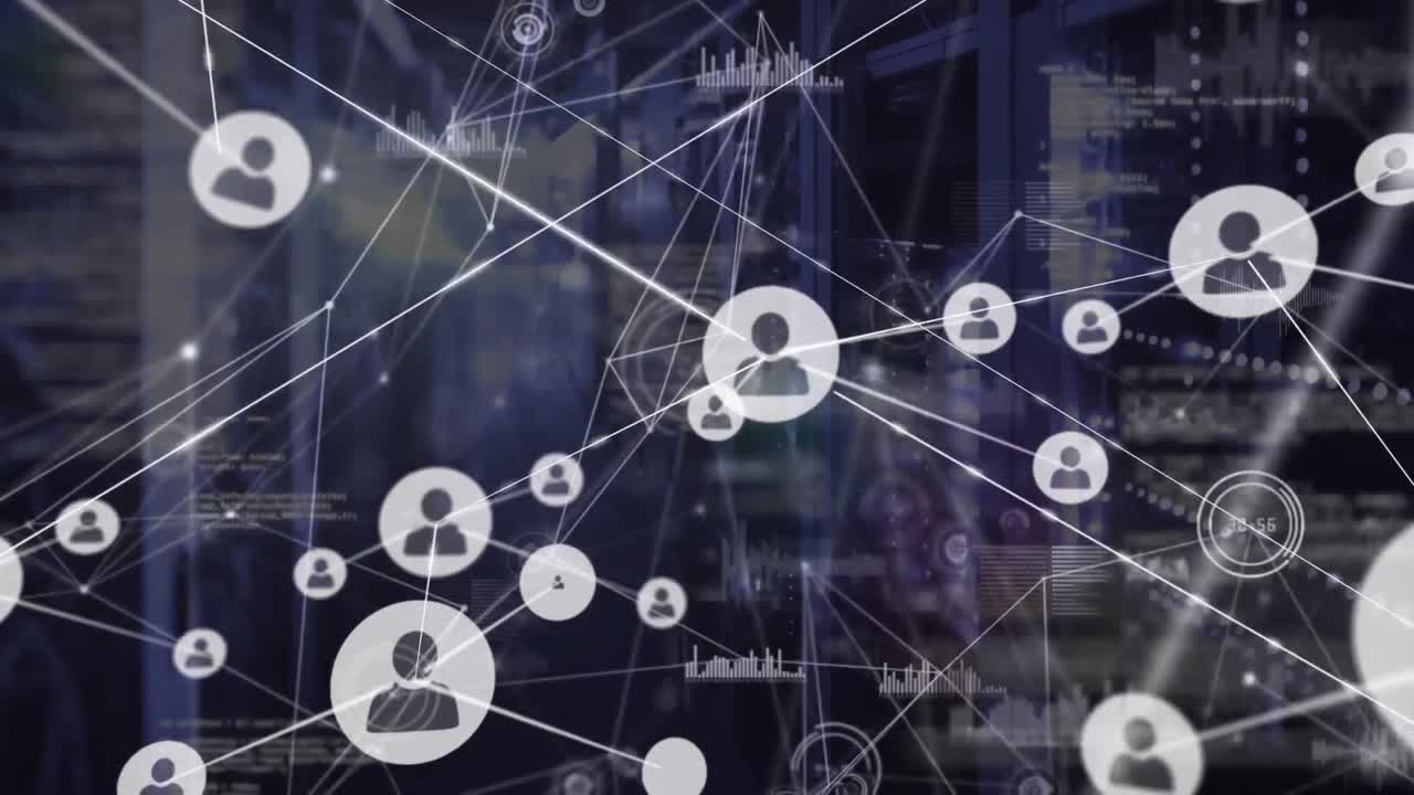 Premium stock video - Animation of network of connections with icons ...