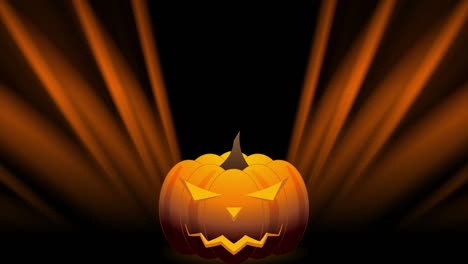 orange halloween pumpkin and smooth rays abstract motion background