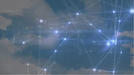 animación de la red de conexiones en el cielo