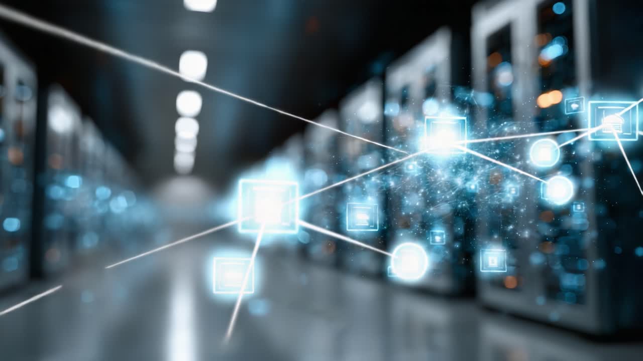 A Dynamic Overview of Advanced Digital Connectivity Represented Through Visualizations of Data Streams in a High-Tech Server Room